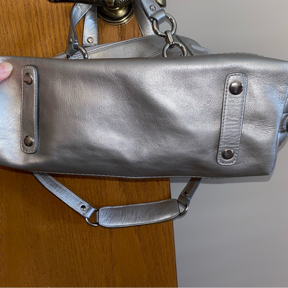 Coach Metallic Silver Tote Bag - Picture 2 of 5